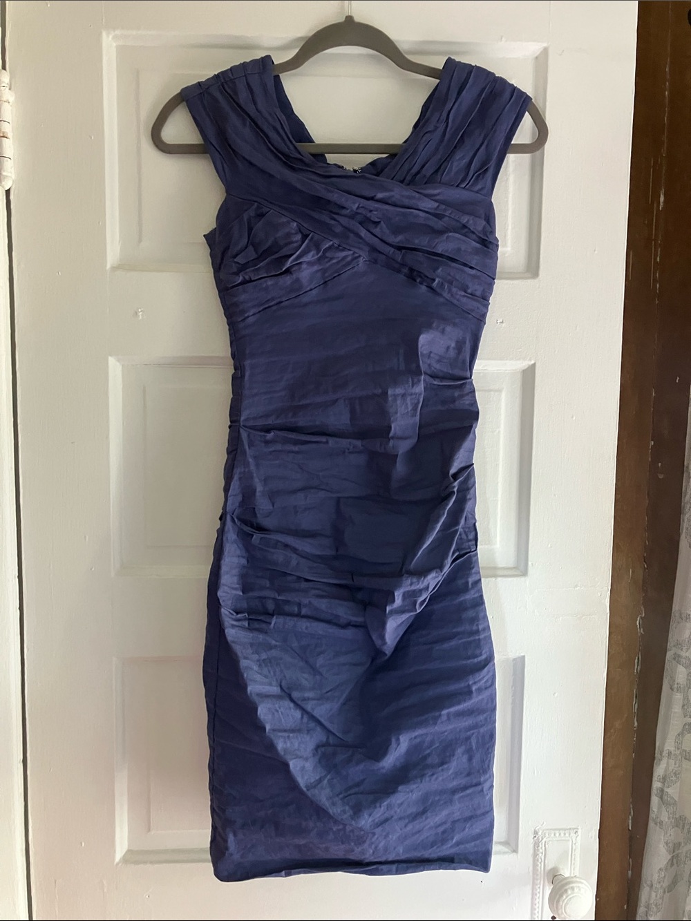 Nicole Miller Ruched Dress Blue